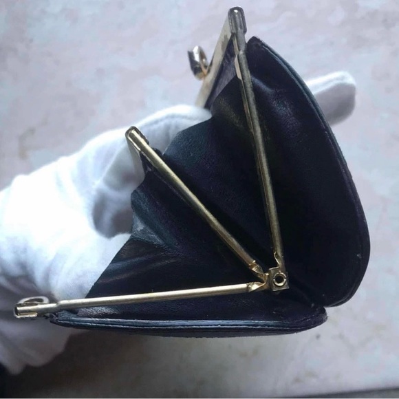 Rare Vintage Gucci Guccissima Pink & Black Leather Monogram Coin Pouch - Picture 8 of 13